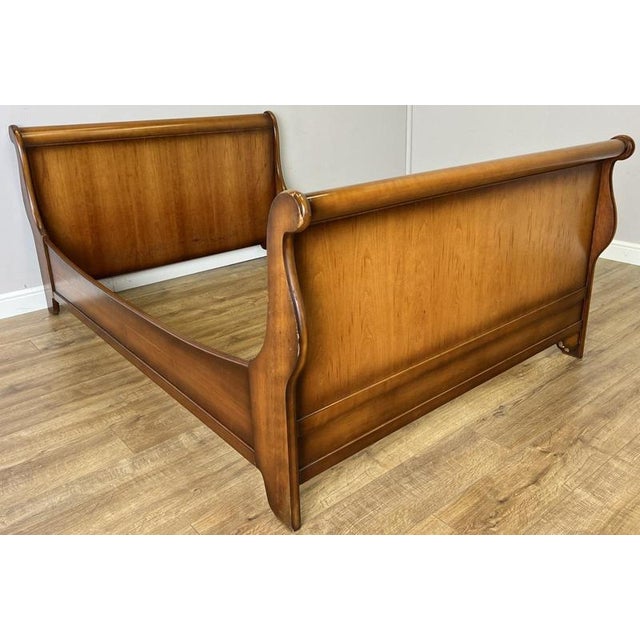 Vintage French Sleigh Double Bed Frame For Sale - Image 5 of 17