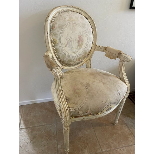 1980s Set of 2 Armchairs in the Style of Louis XVI For Sale In San Francisco - Image 6 of 9