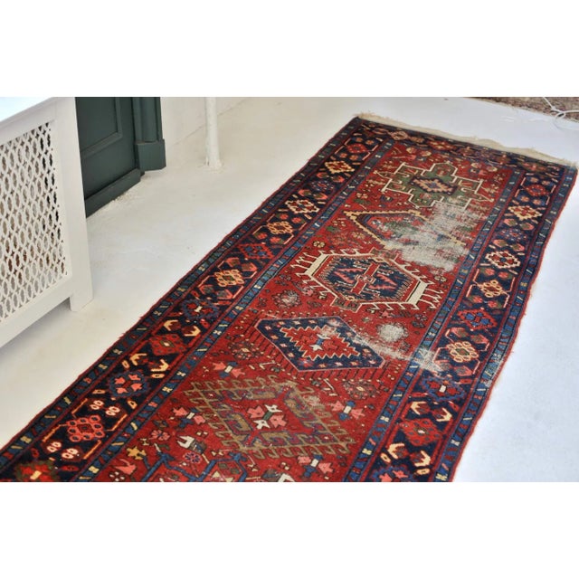 1930s Tribal Geometric Runner Rug , 3.1 x 13.10 For Sale In Milwaukee - Image 6 of 11