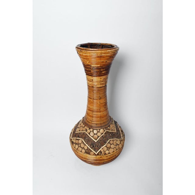 1970s Large Rattan Vase, 1970s For Sale - Image 5 of 5