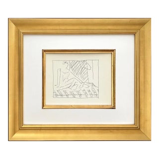 1970s Picasso 27 Seated Woman and Horse Framed For Sale