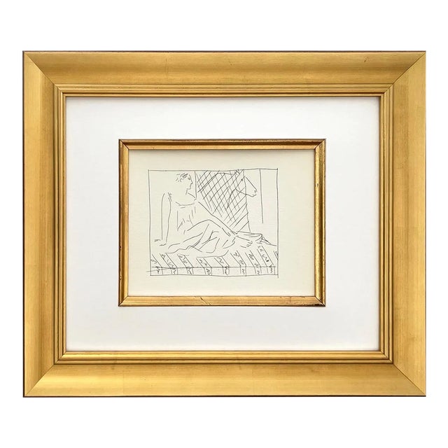 1970s Picasso 27 Seated Woman and Horse Framed For Sale