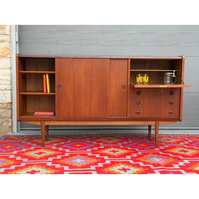 Mid-Century Modern Mid-Century Modern Danish Teak Highboard For Sale - Image 3 of 12