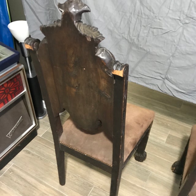 Late 19th Century Victorian Era Spanish Baroque Revival Style Armorial Chairs - a Pair For Sale - Image 11 of 13
