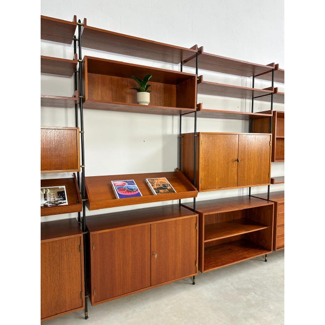 Mid-Century Modern Vintage Teak Freestanding Shelving Unit, 1960s For Sale - Image 3 of 18