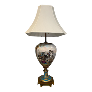 19th Century Sèvres-Style Porcelain Vase Lamp With Napoleonic Scene
