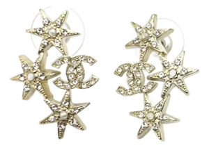 Chanel Gold CC Star Cluster Piercing Earrings, A Pair