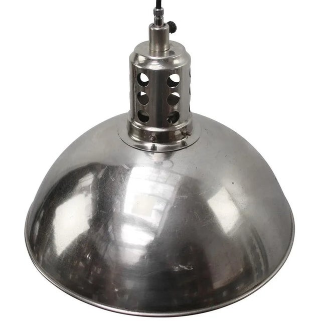 Industrial Vintage French Chrome Metal Medical Pedant Lights For Sale - Image 3 of 5