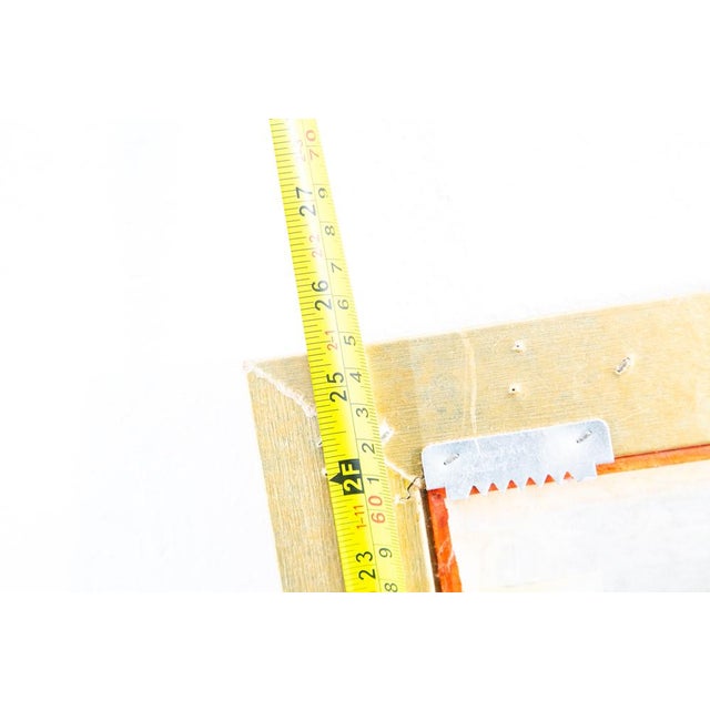 1960s Mid Century Modern Wall Art Elephant Scarf Pink Gold Jim Thompson 31x25 Vintage For Sale - Image 5 of 12