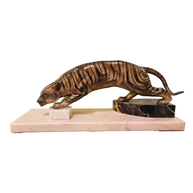 Brown Art Deco Figure Pouncing Tiger, 1920s For Sale - Image 8 of 8
