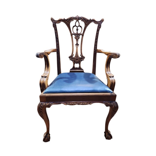 Chippendale 1970s Georgian Furniture Company Mahogany Chippendale Dining Chairs - Set of 6 For Sale - Image 3 of 15