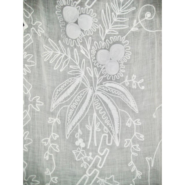 French Embroidered Curtain Sheer Antique Cornely 19 Century For Sale - Image 6 of 14