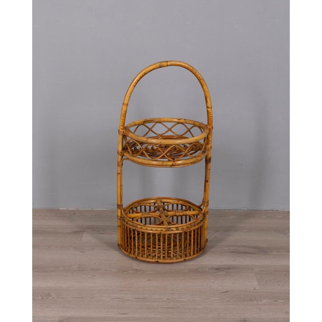Vintage Italian Bamboo Bar Basket, 1960s For Sale - Image 11 of 11