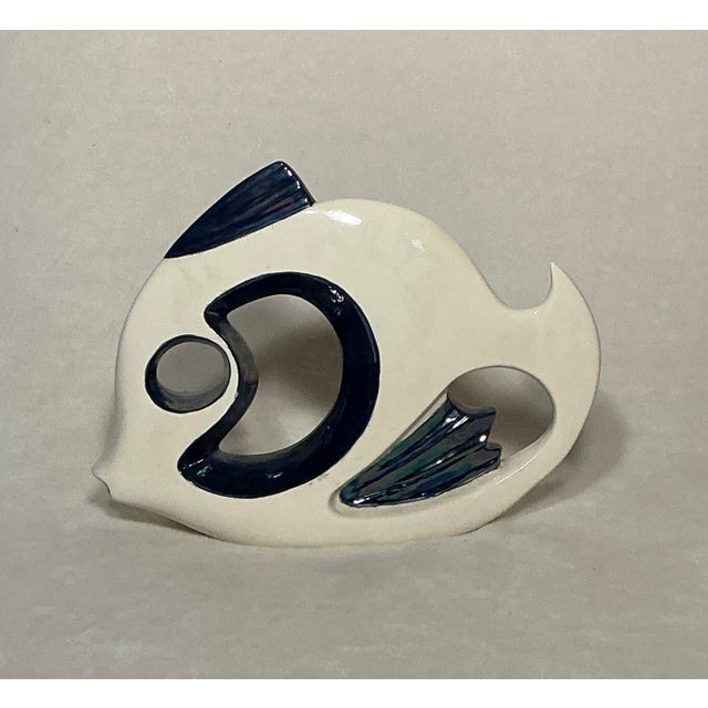 Mid-Century Modern Vintage Mid-Century Design Large Ceramic Fish Figurine For Sale - Image 3 of 12
