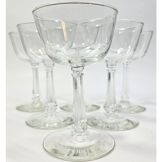 Glass Mid-Century Cocktail Glasses- Set of 6 For Sale - Image 7 of 12