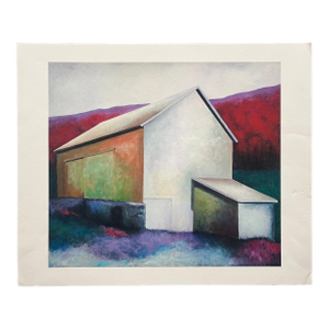 Modernist Work "House" Lithograph on Paper Vintage