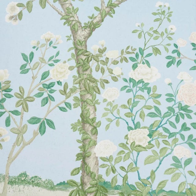 Contemporary Schumacher x Miles Redd Madame De Pompadour Panel Fabric in Blue For Sale - Image 3 of 4