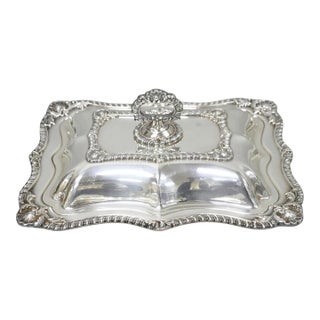 Vintage Canterbury English Regency Silver Plated Covered Vegetable Serving Dish For Sale