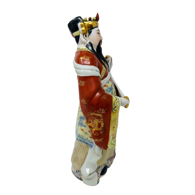 Bring wealth and good fortune into your home with this beautiful vintage Chinese porcelain figurine of Lu Xing, the...