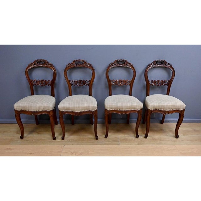 Wood Napoleon III Mahogany Chairs, Late 19th Century, Set of 4 For Sale - Image 7 of 18