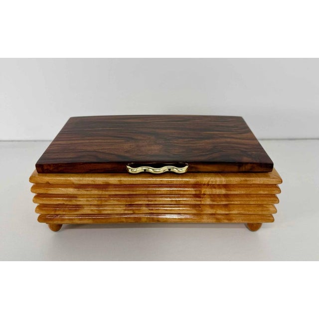 Elegant and relatively uncommon Italian Art Deco musical cigarette box from the 1940s, labeled Strumenti Barera Radio –...