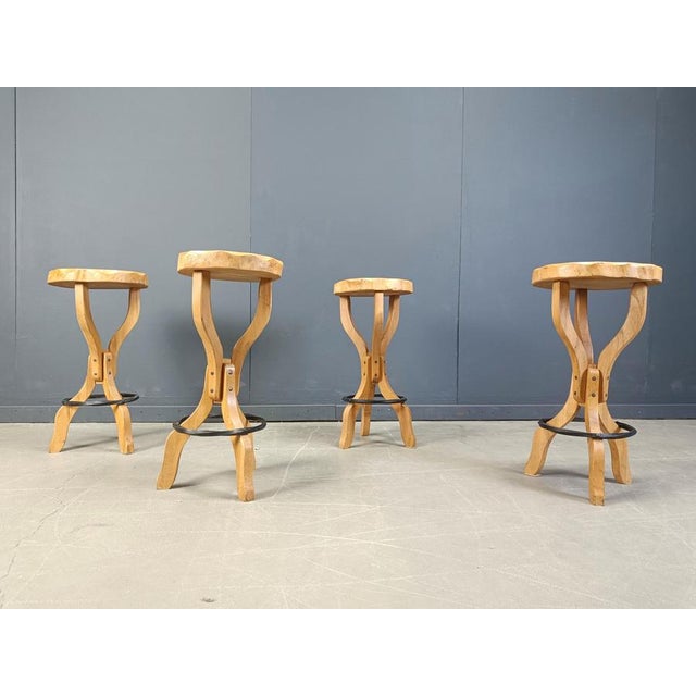 Mid-Century Brutalist Bar Stools, 1960s, Set of 4 For Sale - Image 6 of 16