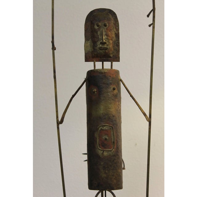 Whimsical assemblage titled Hitch Hiker by Carter Gibson. Looks like a burning man assemblage. Sculpture is 21.25" high....