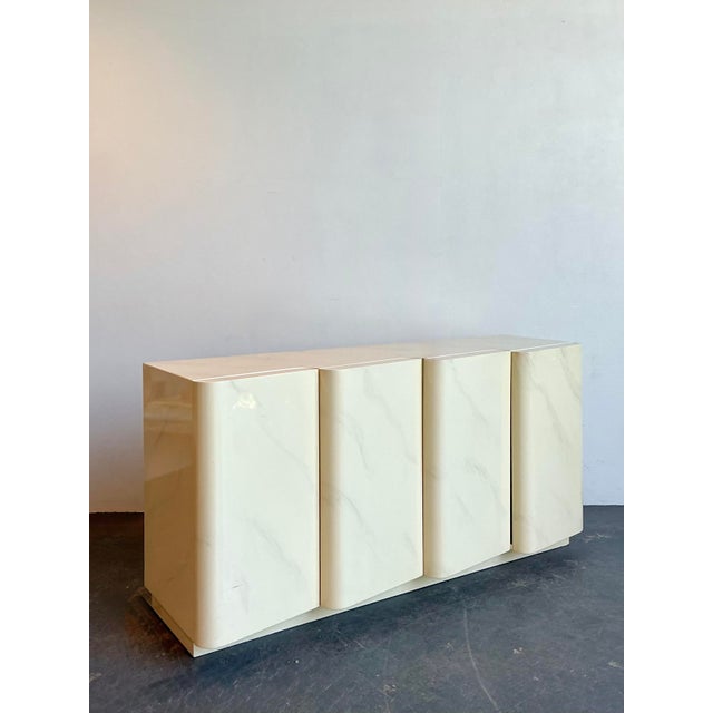 Wood Vintage Postmodern Wave Front Credenza For Sale - Image 7 of 12