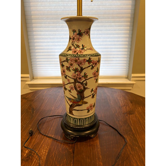 Mid 20th Century Norman Perry Cherry Blossom Porcelain Lamp For Sale - Image 12 of 16