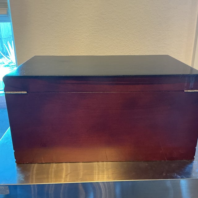 3 Drawer Lift-Top Locking Jewelry Box For Sale - Image 4 of 11
