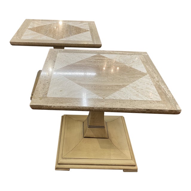 Midcentury Marble Top Cocktail Tables- a Pair | Chairish