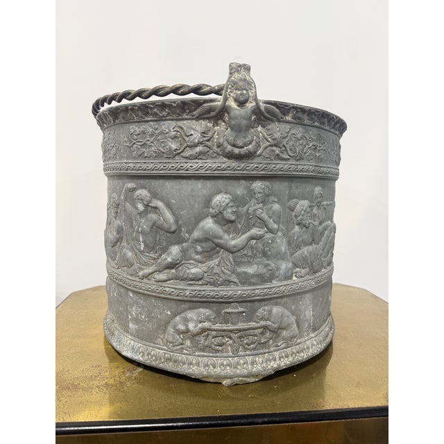 19th Century Georgian or French Neoclassical Cast Lead Bacchanal Cachepot, 19th Century For Sale - Image 5 of 13