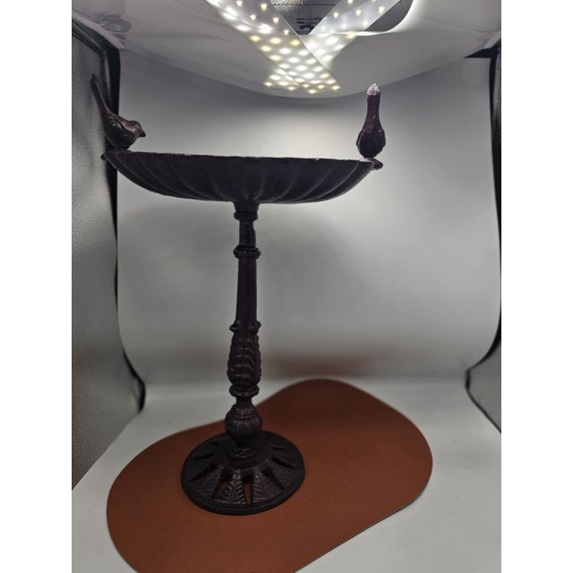 1960s Art Deco Cast Iron Base Birdbath, 1940s For Sale - Image 5 of 8