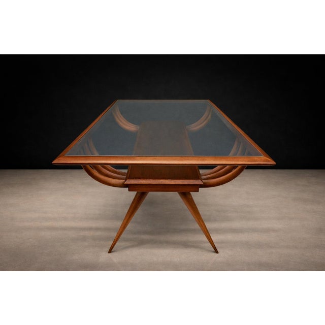 Giuseppe Scapinelli Coffee Table in Caviuna Wood & Glass, Giuseppe Scapinelli, 1950s For Sale - Image 4 of 9