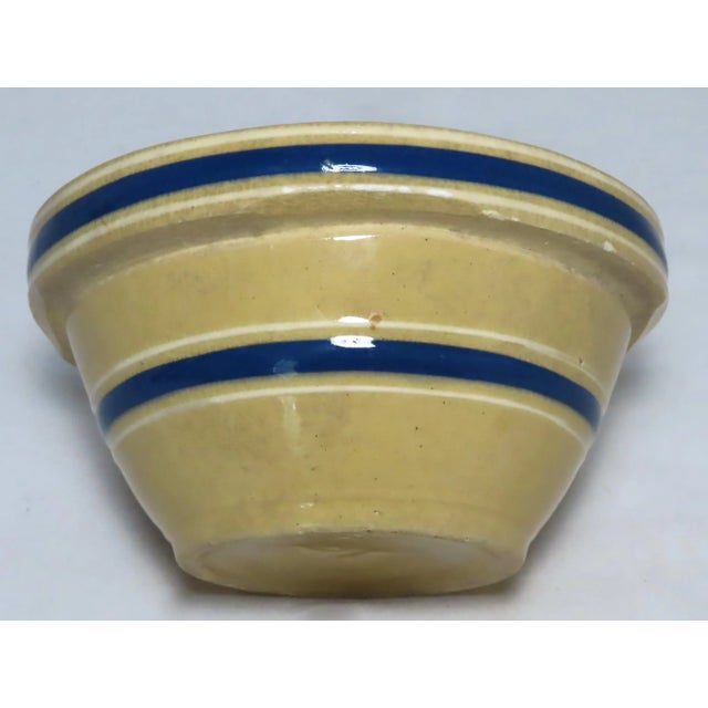 This is a very nice small size antique Yellow Ware - Yelloware Pottery Kitchen Mixing Bowl. Most likely American in...