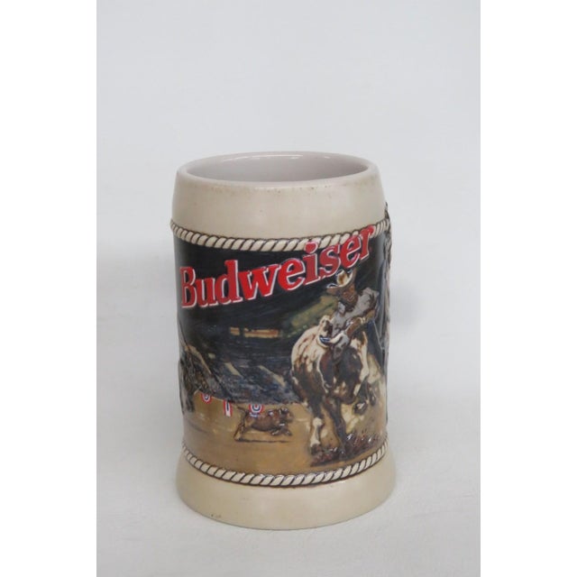 Cream Budweiser Rodeo Stein 1992 Anheuser Busch Ceramarte Ceramic W Original Box 4866b For Sale - Image 8 of 16