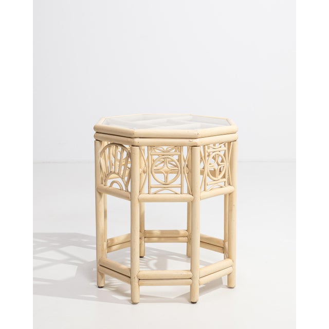 Chinoiserie Side Table with Glass Top, Antique, France, Circa 1970 For Sale - Image 10 of 12