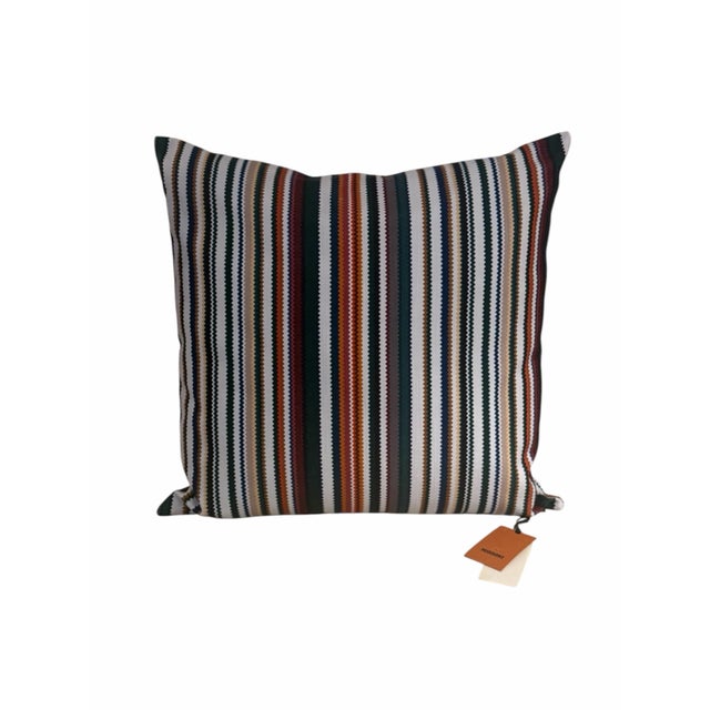 Missoni Missoni Home Italian Zig Zag Stripe Cylindrical Pouf & Oversized Pillow Set, Made in Italy For Sale - Image 4 of 12