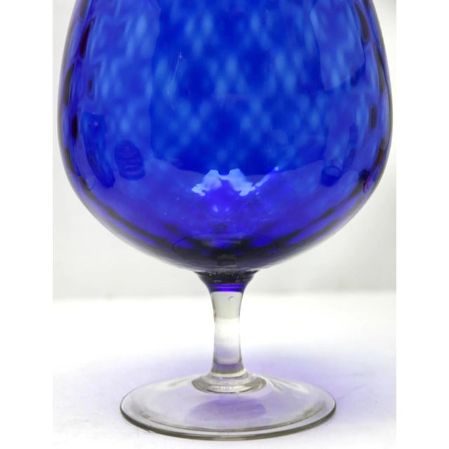 Glass Large Italian Optical Glass in Cobalt Blue, 1960 For Sale - Image 7 of 9