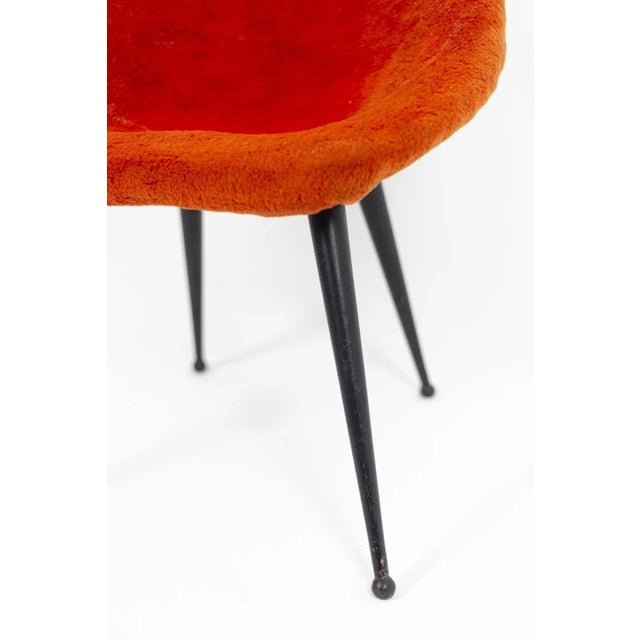 1950s Egg-Shaped Armchair in Black Lacquered Metal, 1950s For Sale - Image 5 of 8