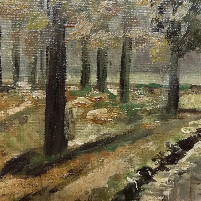 Antique Framed Landscape Oil Painting on Canvas For Sale - Image 11 of 13