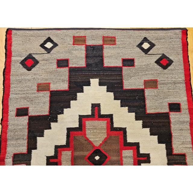 Textile Vintage Native American Navajo Rug, Wool & Cotton, Geometric Medallion Design, 3x4 For Sale - Image 7 of 14