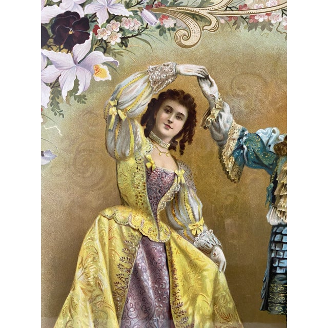 Late 19th Century Antique Lithograph "Sir Roger De Coverley" English Dance For Sale - Image 5 of 11