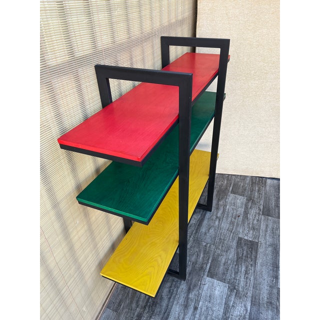 Tomado Mid Century Modern Metal Bookcase / Shelves in the Adrian Dekker for Tomado Style. Circa 1970s For Sale - Image 4 of 18