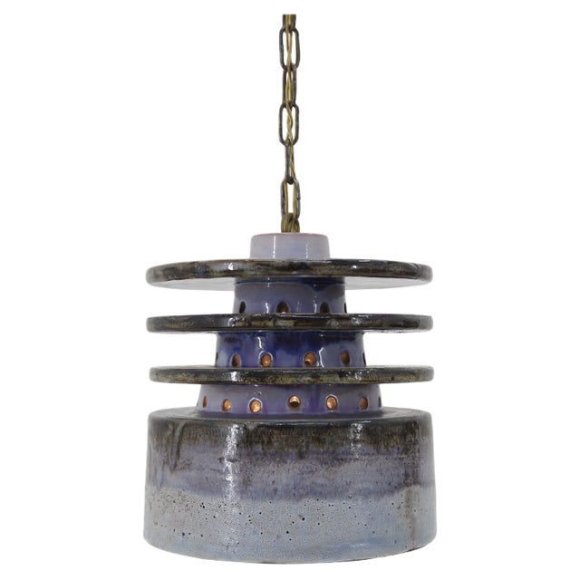 Ceramic Pendant Lamp by Jette Helleroe for Axella, Denmark, 1970s For Sale