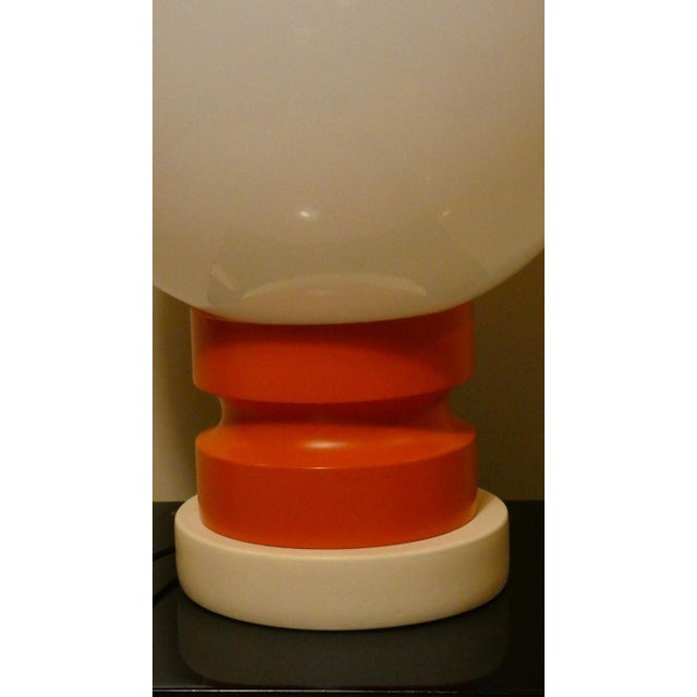 Opaline Glass and Wood Table Lamp, Italy, 1970s For Sale - Image 6 of 11