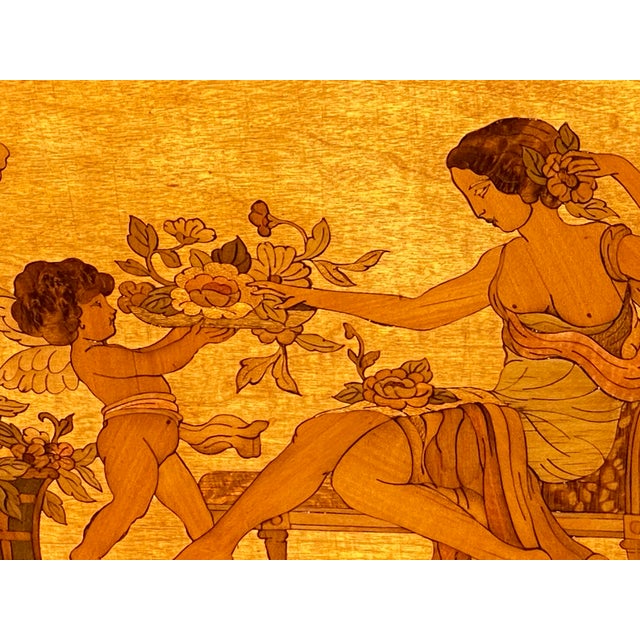 Brown French Art Deco Inlaid Double Bed, 1930s For Sale - Image 8 of 16