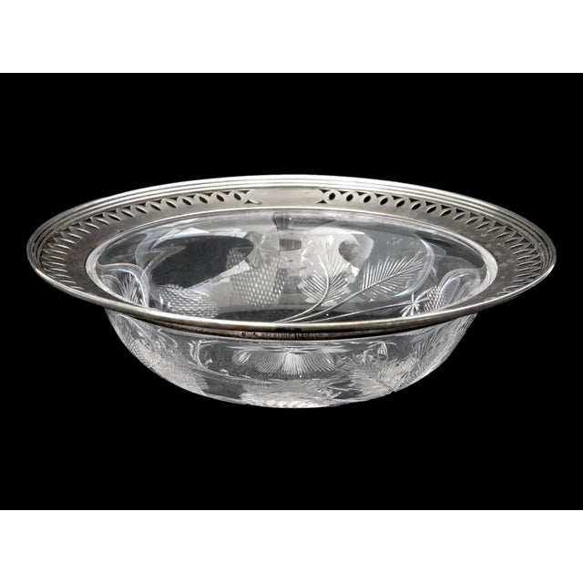 Early 20th Century Set of Six American Crystal Dessert Bowls With Sterling Silver Rims For Sale - Image 4 of 7