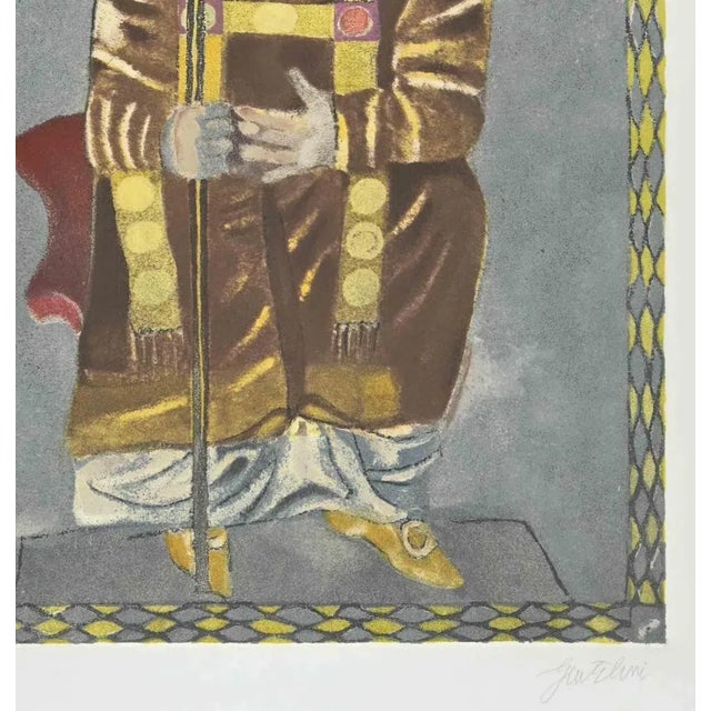 The Pope is an etching and aquatint realized by Franco Gentilini (Italian Painter, 1909-1981) in the 1970s. from the serie...