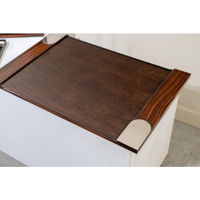 Wood Large Art Deco Writing Set in Macassar Ebony, France, 1920s, Set of 4 For Sale - Image 7 of 8